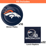 Trendware Denver Broncos Paper Plate and Napkin Party Kit, Serves 16