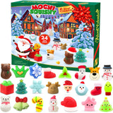 SURCVIO Christmas Advent Calendar 2023 with 24 Mochi Squishy Assorted Toys, 24 Days Countdown Calendar for Kids, Xmas Stocking Stuffers Gifts for Boys Girls Christmas Party Favor