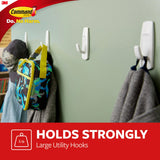 Command Large Utility Hooks, Holds up to 5 lb, 7 Hooks and 12 Command Stips, Damage Free Hanging Wall Hooks with Adhesive Strips, No Tools Adhesvie Hooks for Hanging, Organization and Storage