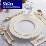 75 Pieces Heavy Duty (Gold) Plastic Silverware Set, Disposable Cutlery Set, Great for Parties, Weddings, and Catering, Flatware Utensils Included: 25 Forks, 25 Spoons, 25 Knives, Stock Your Home