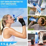 Water Bottle, 32 oz Motivational Water Bottles with Time Marker-Tritan & BPA Free, Sports Water Bottle with Time to Drink & Strap, Wide Mouth, Leakproof -Gift for Christmas Gym Fitness & Outdoor