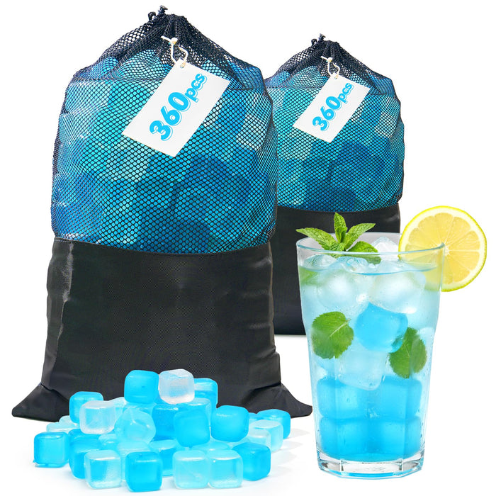 Nilpferd 720 Pack Reusable Ice Cubes for Drinks, BPA-Free Ice Packs for Lunch Boxes, Coolers, Refreezable Plastic Ice Cubes Without Diluting Drinks for Party Hosts & Outdoor Ice Baths Enthusiasts