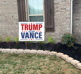 Trump Vance 2024 Yard Sign 24x18" MAKE AMERICA GREAT AGAIN MAGA Trump 2024 Both Side Printed With H Stakes