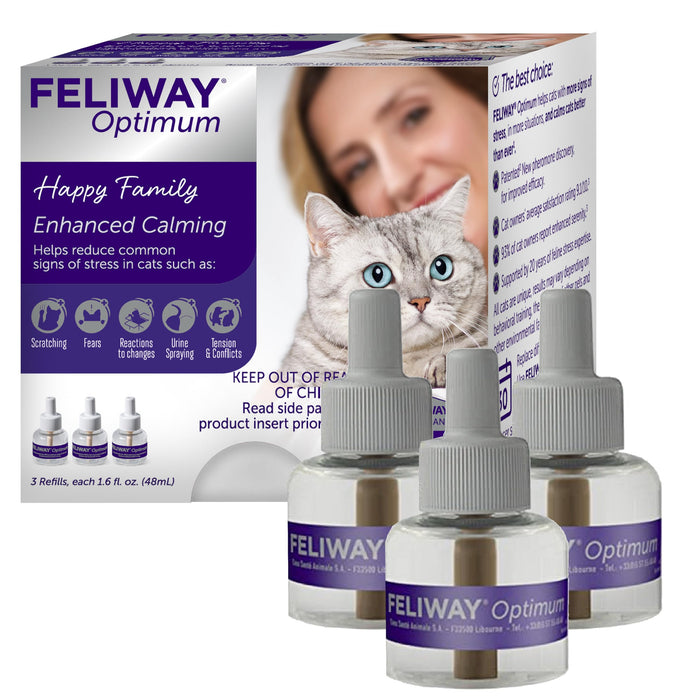 FELIWAY Optimum Cat Calming Pheromone Diffuser Refill - 3 Pack