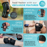 BraceAbility J Patella Knee Brace - Lateral Patellar Stabilizer with Medial and J-Lat Support Straps for Dislocation, Subluxation, Patellofemoral Pain, Left or Right Kneecap Tracking (XL)