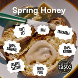 Black Bee Honey - Pure British Spring Soft Set Raw Honey, Creamy and Lightly Sweet, Unprocessed Single Source from Hive to Jar, Never Blended - Delicious on Toast, Soothing in Drinks, 227g Glass Jar