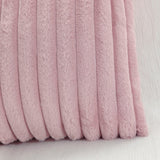 Pallene Faux Fur Plush Throw Pillow Covers 18x18 Set of 2 - Soft Fluffy Striped Christmas Decorative Pillow Covers for Sofa, Couch, Living Room - Blush Pink