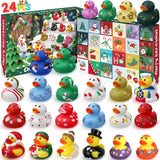 Advent Calendar 2024 Christmas Countdown Toys Rubber Ducks 24 Days of Fun Xmas Countdown Bath Toys Gift for Boys Girls Bath Time Ducks Blind Box Holiday Party Favors