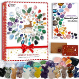 Sparkle x Lab Crystals Advent Calendar 2024 with 23 Gemstones and 1 Crystal Deer - 24 Days of Real Crystals and Healing Stones - Xmas Surprise Gift for Adult and Teens