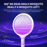 Electric Fly Swatter, Handheld Bug Zapper Racket with LED Light, Mosquito Killer for Indoor & Outdoor, 2800V Rechargeable Physical Flies Killer for Home, Office, Backyard, Patio, Camping