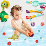 Bath toys,Bathtub Toy with Shower,Fishing Game for Toddlers, Suction Cup Bath Toys, Bathtub Toys Ball Slide Track for Toddles and Babies, Christmas Birthday Gift for Boys Girls.