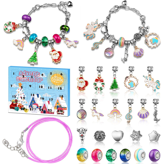 Girls Advent Calendar 2023, Charm Bracelets Making Kit for Kids Christmas Countdown Calendars 24 Days Xmas Jewelry Making Kit for Girls 5-7, Teens Teenagers Girl 8-12 & Women Arts and Crafts Gift Toys