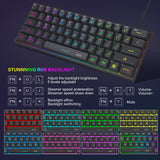 MageGee Mini 60% Gaming Keyboard, RGB Backlit 61 Key Ultra-Compact Keyboard, TS91 Ergonomic Waterproof Mechanical Feeling Office Computer Keyboard for PC, MAC, PS4, Xbox ONE Gamer(Black)