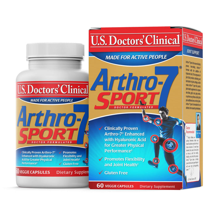 U.S. Doctors’ Clinical Arthro-7 Sport - Clinically Proven AR7 Joint Support Complex with Hyaluronic Acid, and Collagen for Flexibility, Mobility, and Strong Cartilage (Arthro-7 60 Capsules)