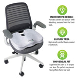 Seat Cushion for Desk Chair - Back Pain, Tailbone Relief, Coccyx, Butt, Hip Support - Ergonomic Office Chair Sciatica Car Pillow