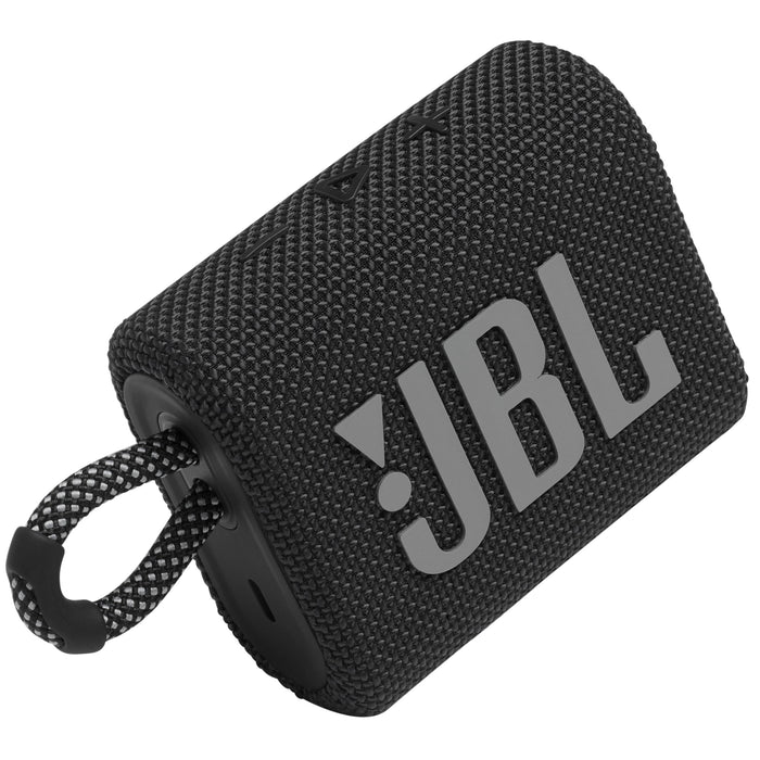 JBL Go 3: Portable Speaker with Bluetooth, Built-in Battery, Waterproof and Dustproof Feature - Black