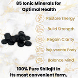 Black Lotus Pure Shilajit Tablets, Supplement for Energy, Immune Support & Focus, 85 Ionic Trace Minerals, Natural Fulvic Acid Complex, Humic Acid, Full Spectrum Vitamins & Amino Acids (60 ct. - 12 g)