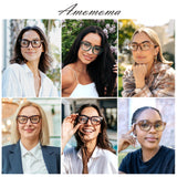 AMOMOMA 3 Pack Trendy Oversized Blue Light Stylish Readers for Women,Retro Square Cute Sturdy Computer Womens Reading Glasses AM6042 Black+Brown+Green 0.00