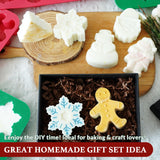 HKNMTT Christmas Silicone Soap Molds, 4 PCS Large Size Xmas Soap Cake Mold Set, 3D Tree Snowflake Gingerbread Santa Snowman Moulds for Home DIY Gifts Candles Chocolate Ice Cube Bath Bombs Jelly