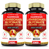 2 Packs_50 Capsules 2000mg Magnesium L Threonate Supplement with Magnesium Glycinate, L-Theanine & Apigenin - Positive Mood, Brain Health, Ability to Remember & Muscle Growth Support