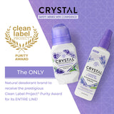 CRYSTAL Aluminum Free Mineral Deodorant Roll-On for Women & Men, Lavender & White Tea - Paraben Free - Certified Cruelty Free & Vegan Deodorant - Prevents Odor Up to 24 Hours,2.25 Fl Oz (Pack of 3)