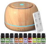 ASAKUKI Essential Oil Diffusers with 10Pcs*10ml Pure Essential Oil Gift Set, 5 in 1 Ultrasonic 300ML Aromatherapy Fragrant Oil Humidifier Vaporizer with Remote Control, Timer and Auto-Off-Yellow