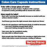 Yerba Prima Prebiotic Colon Care Capsules Dietary Fiber, 180 Count, (Pack of 2) - Five Forms of Fiber Plus FOS Prebiotics Supplement - Soluble & Insoluble for Regularity & Digestive Support