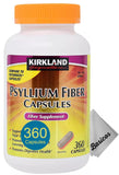BASICOS Kirkland Psyllium Fiber Capsules 360-count, Digestive Health, Supports Regularity, Plus 1 Cleaning Cloth