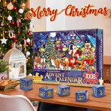 Christmas Advent Calendar Puzzle 2024 24 Days of Countdown Jigsaw Puzzle Calendar -1008Pcs Family Game Deer Puzzles for Christmas Gift Toys Teens