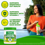 Orgain Supreme Greens Powder with 25 Organic Greens, 50 Superfoods, 1 Billion Probiotics, and Adaptogens, Vegan Greens for Gut Health and Immune Support, 1.5 Servings of Fruit and Veggies, Lemon Twist