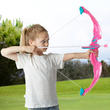 JOYIN Pink Bow and Arrow Set for Girls, LED Light Up Archery Toy Set with 9 Suction Cup Arrows, Target & Arrow Case, Christmas Indoor Outdoor Activity Toy for Kids Girls Ages 3-12