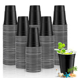 Lounsweer 100 Pack 16 Ounce Graduation Plastic Cups Heavy Duty Drinking Cups Disposable Cups Party Cups Water Cups for Graduation Drinks Soda Punch Barbecues Picnics(Black, White)