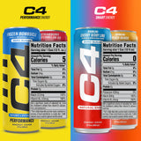 Cellucor C4 Performance & Smart Energy Drink Official Variety Pack | Zero Sugar Carbonated Preworkout Energy | 150+200mg Caffeine with Beta Alanine | 4 Flavors | 12 Fl Oz (12 Pack)