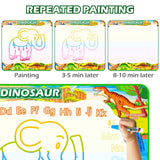 Jasonwell Aqua Water Doodle Mat 60x40 Inches Large Magic Drawing Doodling Mat Coloring Mat Educational Toys Christmas Birthday Gifts for Kids Toddler Boys Girls Age 2 3 4 5 6 7 8 Year Old (Dinosaur)