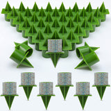 48 Pcs Christmas Green Taper Candle Holder Plastic Candle Holders Floral Candle Holder Candleholder for Weddings Celebrations Advent Wreaths Party Flower Arrangements Bridal Shower Banquets