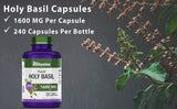 tnvitamins Holy Basil Capsules (1600 MG x 240 Capsules) | 8 Month Supply | AKA Tulsi | May Promote Stress & Frustration Relief* | Tulsi Holy Basil Leaf Extract | Adaptogenic, & Ayurvedic Herb