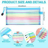 Leelosp 80 Pcs Mesh Zipper Pouch Operation Christmas Kids Items Bulk Multicolor Pencil Storage Pouch Multipurpose Mesh Cosmetics Bags Toiletry Bags for Office School Travel(Elegant Color)