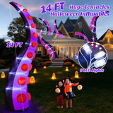 Danxilu 14 FT Huge Halloween Inflatables Octopus Tentacles Built-in LED Lights Inflatable Blow Up Yard Decoration for Halloween Outdoor Decorations Holiday Party Decor Lawn Outside