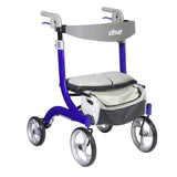 Drive Medical RTL10266BL-HS Nitro DLX Foldable Rollator Walker with Seat, Blue