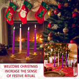 5 Pieces Advent Wreath Ring Advent Candle Advent Ring Candle Holder Christmas Advent Taper Candle Christmas Advent Centerpiece Decor for Home Decor (Round Shape)