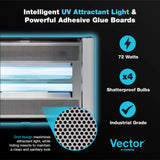 Catchmaster Vector Plasma Screened Light Trap, UV Light Fly Traps, Gnat Traps for House Indoor, Shatterproof Bulbs, UV Lamp Insect Killer, Bug Light for Commercial Kitchen, Warehouse & Restaurants