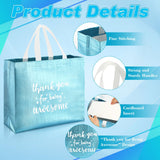 Abbylike 24 Pcs Thank You Gift Bags Inspirational Thank You for Being Awesome Bag with Handle for Women Employee Volunteer(Blue)