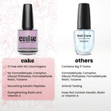 CAKE Power Boost Nail Strengthener & Nail Polish Duo: Color "See You Latte" - Keratin, Vitamin E, & Biotin Enriched, Nail Growth & Nail Hardener, (1 FL oz) CAKE Nail Treatment & Color