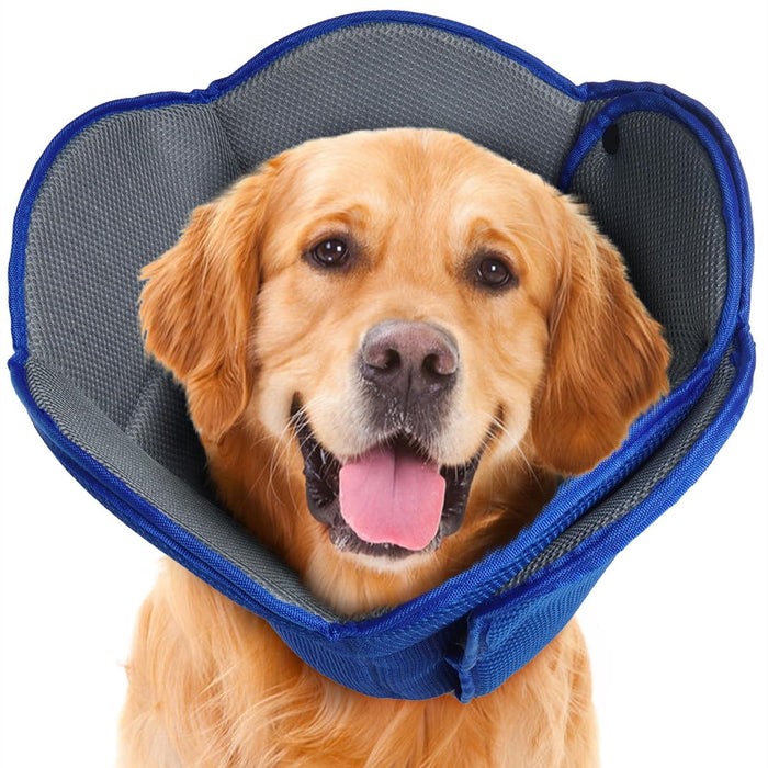 IDOMIK Dog Cone for Dogs After Surgery, Comfy Soft Dog Cones for Large Medium Small Dogs Cats, Adjustable Protective Dog Recovery Collars & Cones Alternatives to Prevent Pets from Licking Wounds,S