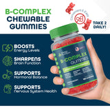 Vitamin B Complex Gummies for Adults, B Complex Vitamin Supplement for Women and Men, B Vitamins Complex Gummies for Energy and Brain Health, Natural Strawberry Flavor, 180 Count - Intego Nutrition