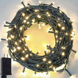 33FT 100 LED Christmas String Lights Indoor Outdoor, Memory Function & Timer & 8 Modes, UL Certified, Waterproof Fairy String Lights for Christmas Tree Holiday Party Garden Decorations (Warm White)