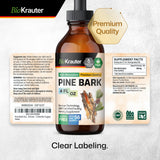 BIO KRAUTER Pine Bark Extracts Tincture - Rich in Antioxidants Liquid Supplement - 400 mg Organic French Maritime Pine Bark Extract Drops - Vegan, Alcohol & Sugar Free Extract - 2 Months Supply