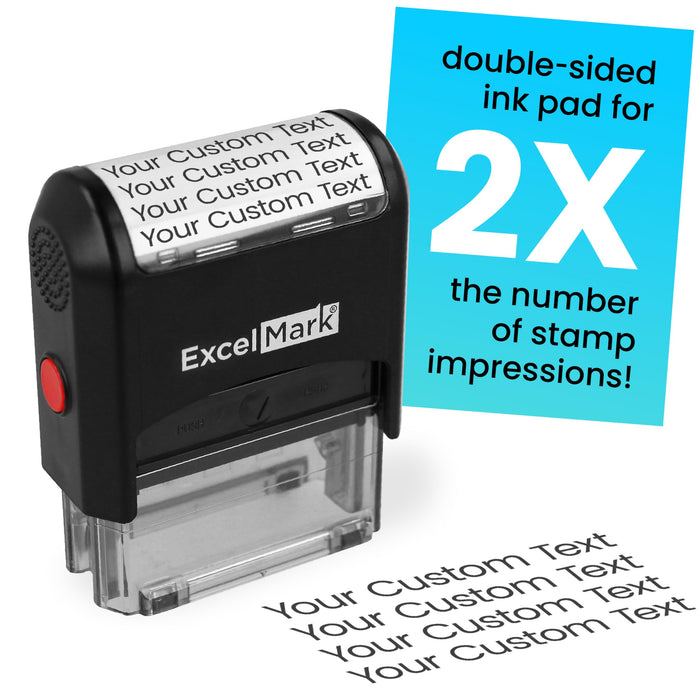 ExcelMark Custom Stamp – Clear & Crisp Impressions – Personalized Self-Inking Rubber Stamp – Use for Address Stamp and More (Medium)