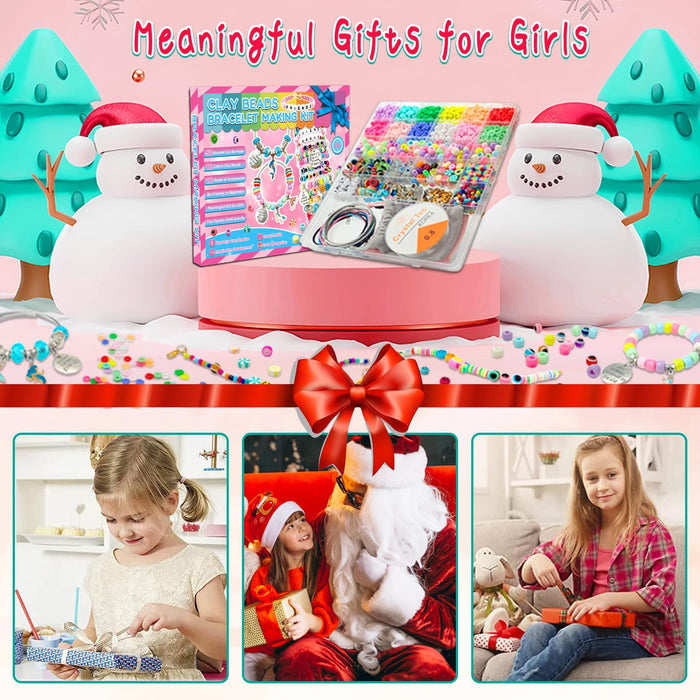 leitait Girls Toys Bracelet Making Kit -3400pcs Beads for Charm Jewelry Making Kit Supplies, Unicorn/Mermaid Crafts Birthday Christmas Gifts for Girls Ages 5 6 7 8 9 10 11 12 Years Old