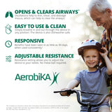 AEROBIKA OPEP Natural Phlegm and Mucus Clearance Device - Lung Exercise Therapy Unblocks and Expands Airways Helping to Improve Breathing and Reduce Cough